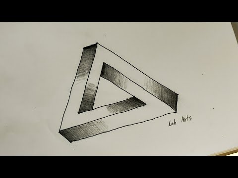 วาดภาพสามเหลี่ยม 3 มิติ ลวงตา!! How to draw The Impossible Triangle - Optical Illusion