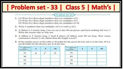 Problem set 33 class 5th maths | Chapter 8  Multiples and Factors | Maharashtra state board