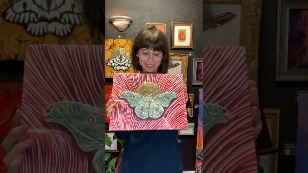 Green moth and mushroom painting! 