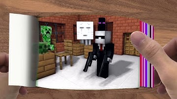 FLIPBOOK  Monster School  FIGHTING JOHNNY TRIGGER CHALLENGE   Minecraft Animation000