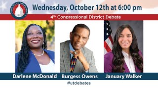 U.S. House, 4th District Debate with Darlene McDonald, Burgess Owens, and January Walker