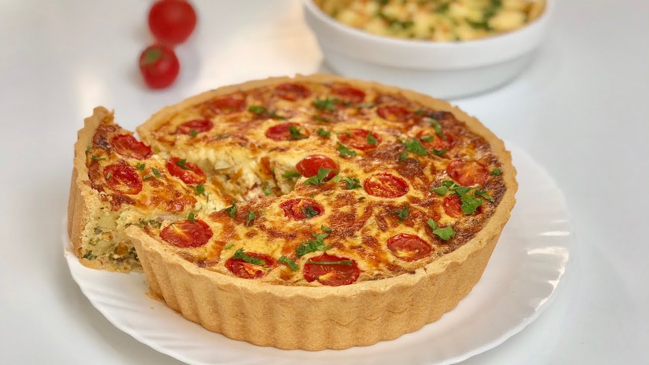 كيش بعجينة ذهبية و حشو صيفي  خفيف و بزاااااف بزاااف بنين😍 فيديو مع اختي