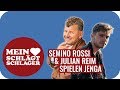 Semino Rossi und Julian Reim spielen Jenga