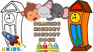 Cute Cartoon Drawing for Children | Learn a drawing with the hickory dickory dock song