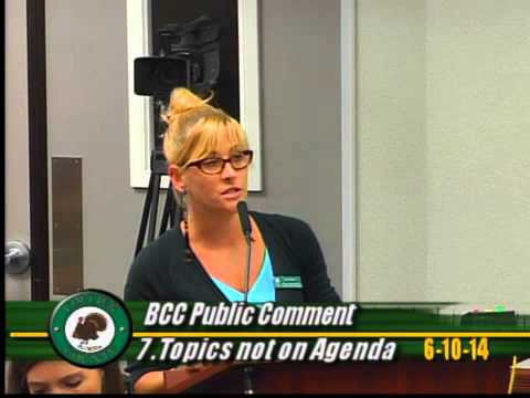 Alexis Meyer speaks at Collier County BCC Meeting 061014