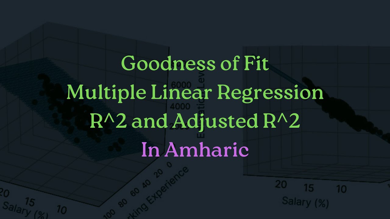 Goodness of Fit in Multiple Linear Regression | Part 4 | In Amharic ...