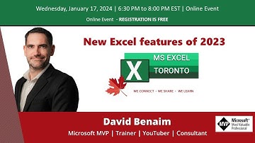 MS Meetup Toronto Meetup - New Excel features of 2023 - David Benaim