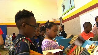Summer Reading Backpack giveaway at Ratcliffe Elementary