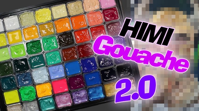 Miya Himi gouache 18 color set – unboxing, color swatching, and painting 