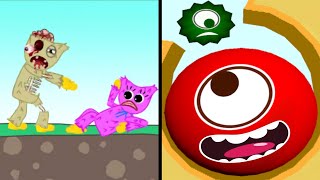 Hugy's Funny Animated Story Vs Hungry Balls 🦊🥵😈🧟 Max All Levels Android iOS Gameplay Episode 50 screenshot 3