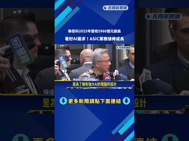 聯發科去年營收5960億元創高 看好AI晶片今年衝破10億美元－民視新聞