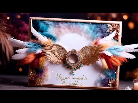 3D Feather Wedding invitation video template