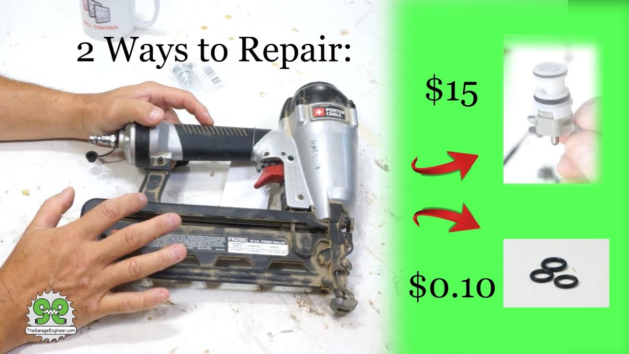 Nail Gun Repair: Save Big with a $0.10 Repair vs. $15 Replacement. Porter  Cable FN250c 16 gauge 