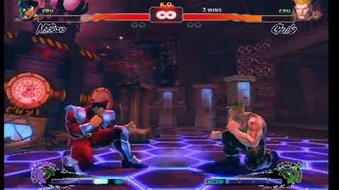 Super Street Fighter 4. M.Bison vs Guile. XBOX 360 PS 3
