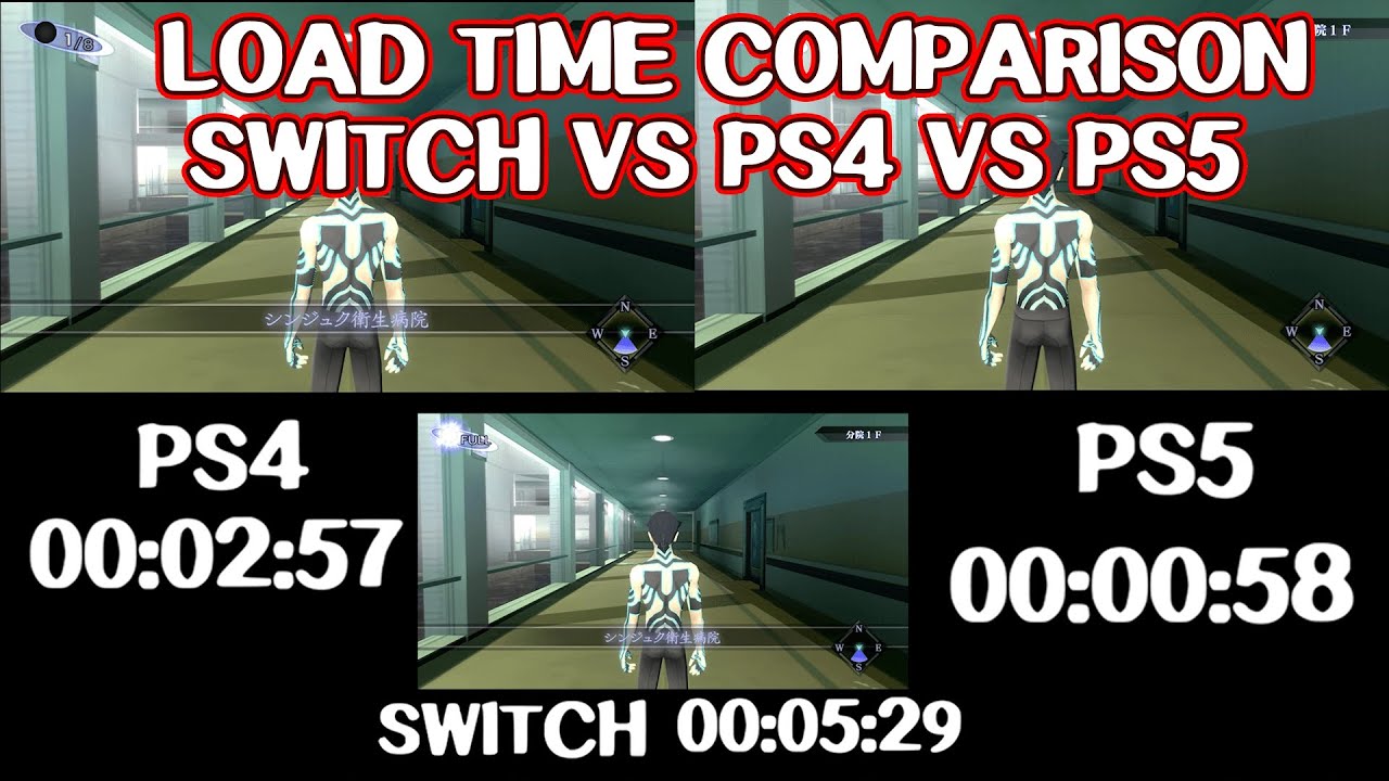 Nocturne HD Remaster load time comparison - Switch vs PS4 vs PS5