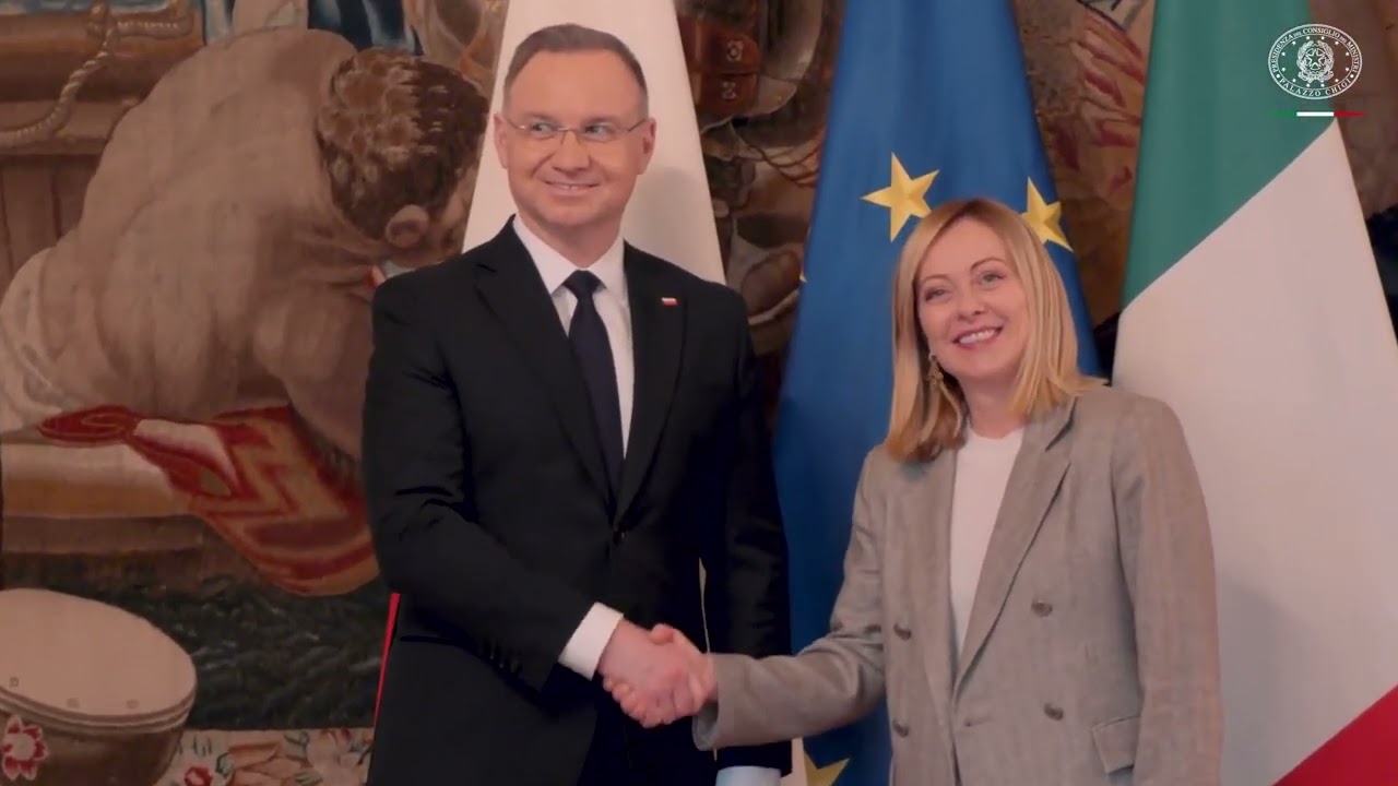 Incontro del Presidente Giorgia Meloni con il Presidente della Repubblica di Polonia.