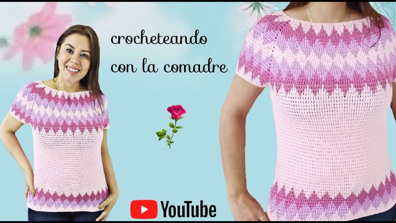 ✨💖Tutorial Blusa o Suéter De Rombos a Crohet Parte #1 (Crocheteando con la Comadre)