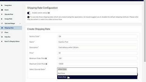 Shipping Rates Based on Zip Code