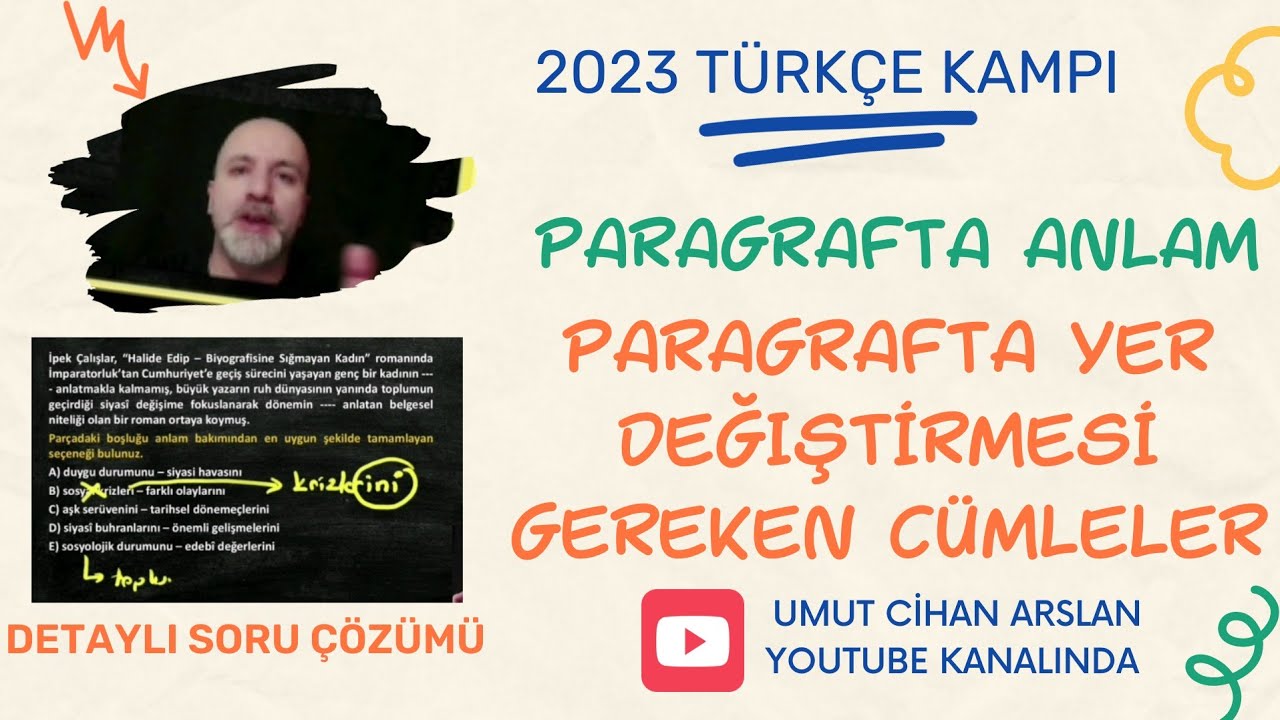 2024 TÜRKÇE KAMPI - Paragrafta Yer Değiştirme #2024tayfa  #2024dgs  #dgssoru #dgstürkçe #dgstayfa
