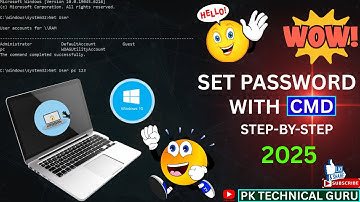 Set Password in Windows 10 Using CMD | Step-by-Step Guide 2025 | PK Technical Guru