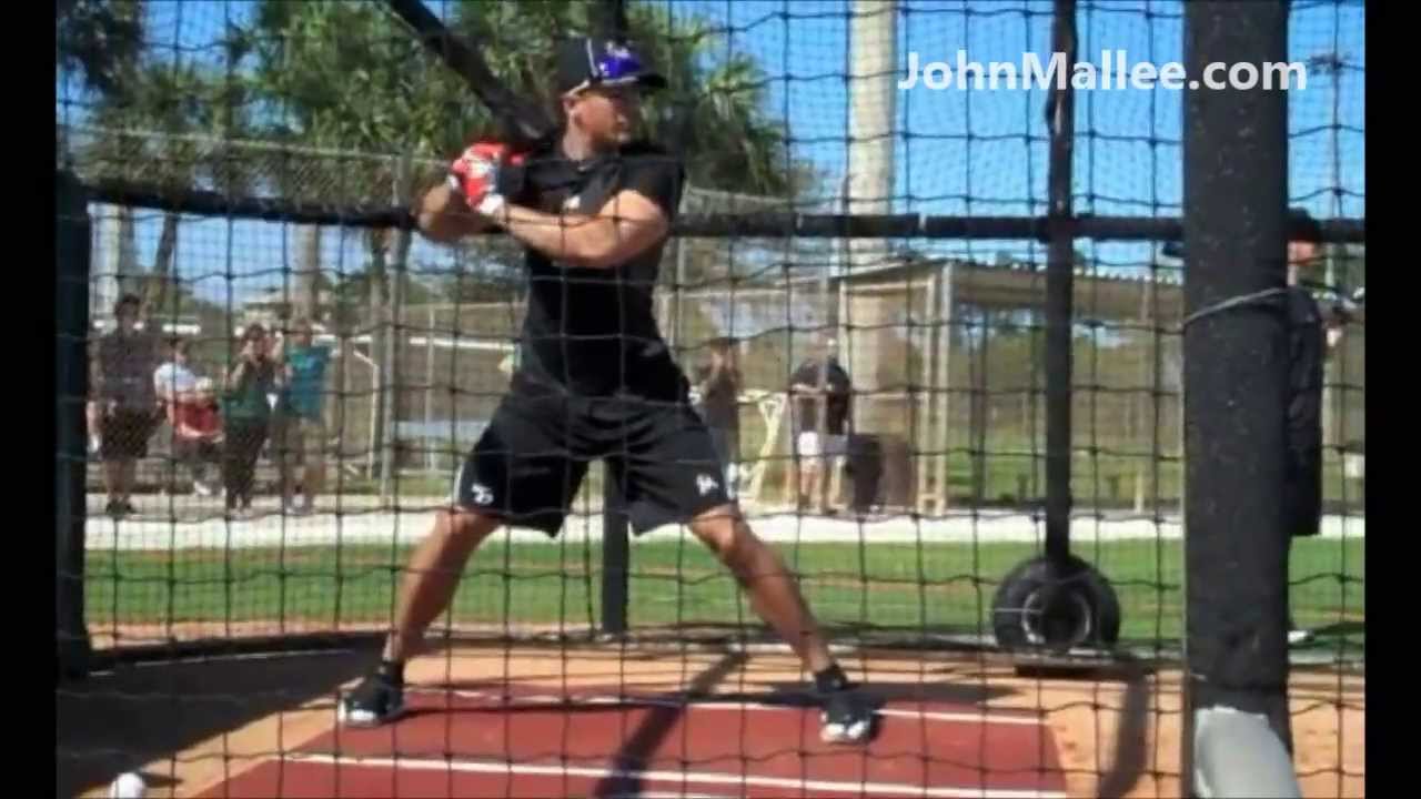 Giancarlo Stanton Hitting Batting Practice In Cage Full Speed Miami