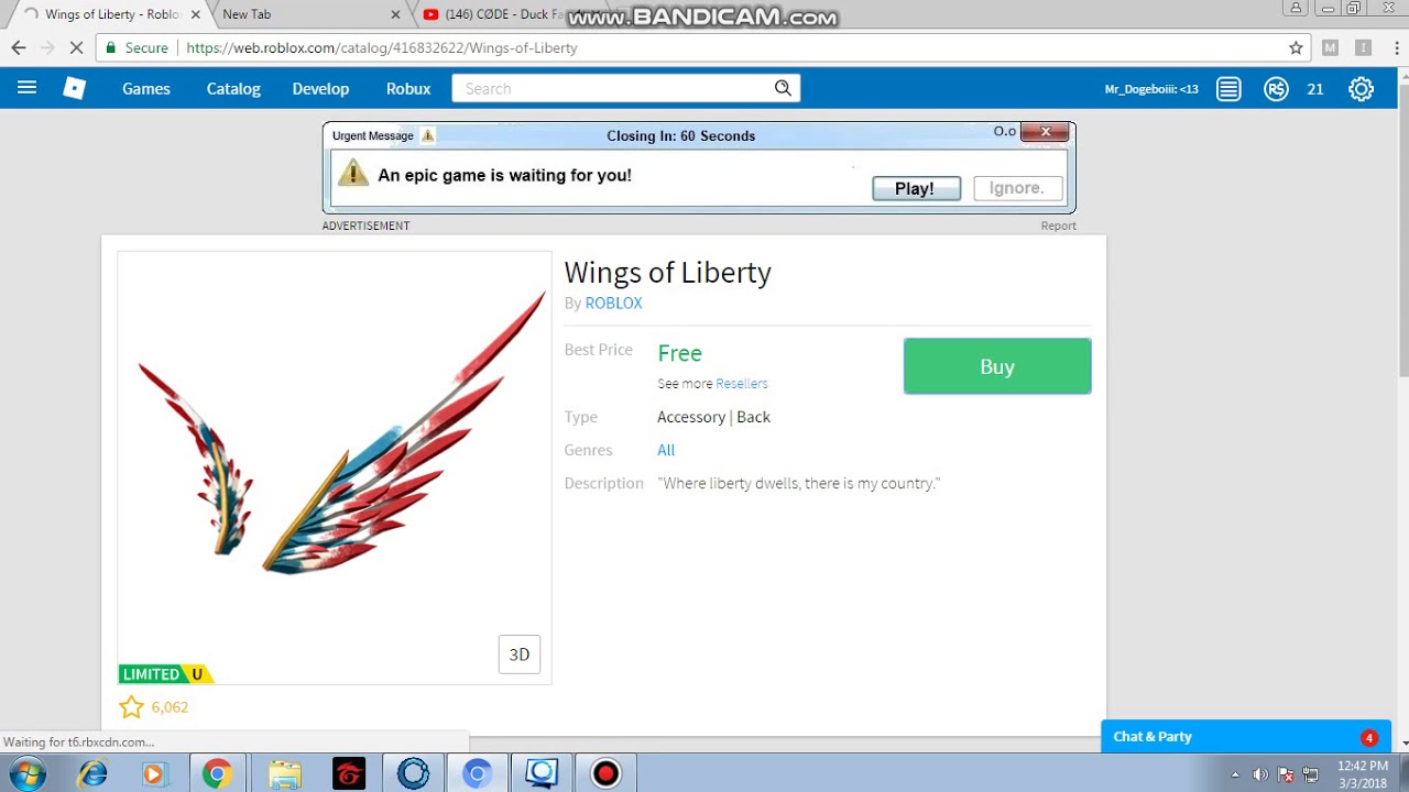 Get Free Wings Of Liberty Patched Roblox Youtube - get free wings of liberty patched roblox youtube
