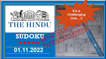 How to Solve 5 Star Hindu  Sudoku Nov 01,  2022 -  Step By Step Solution