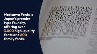 Morisawa Fonts | Font finder | Free font | Japanese fonts | Chinese fonts