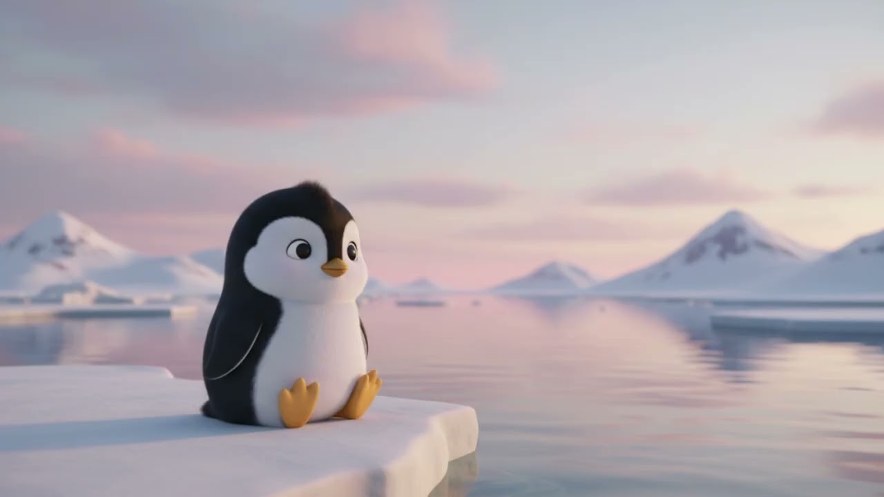 Gute Nacht Geschichte🐧❄️Pinguin Paul und der ruhige Morgen am Meer🐧❄️