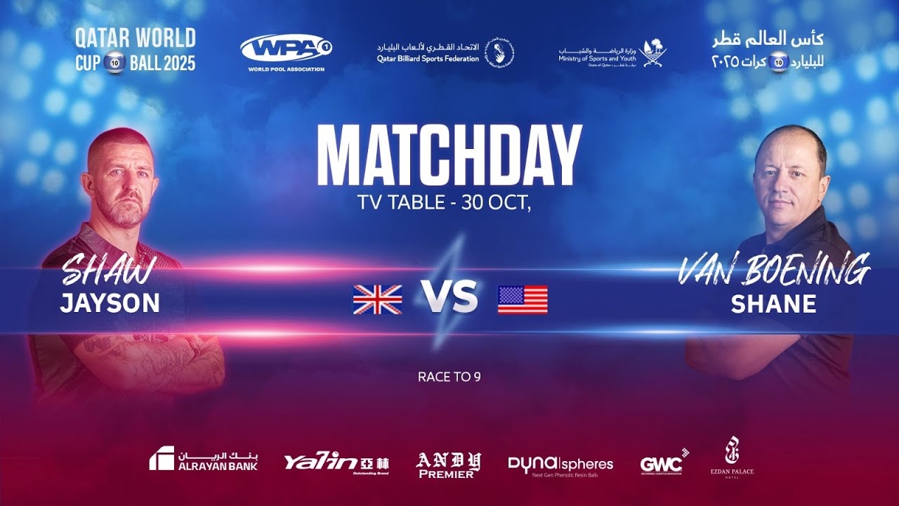 🎥 Match Highlights – Qatar World Cup 10-Ball 2025 | 🇬🇧 Jayson Shaw vs 🇺🇸 Shane Van Boening