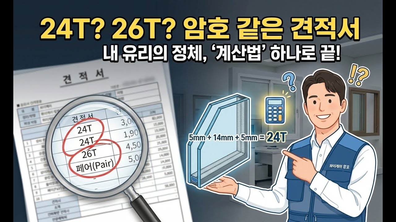 이중창인데 페어유리 맞나요? | 샷시 견적서 24T·26T 계산법과 아르곤가스 단점 및 로이유리 장점 완벽정리