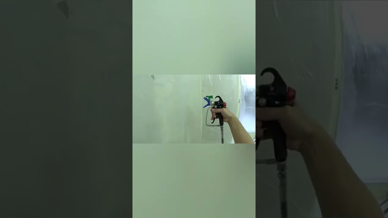 Покраска потолка аппаратом Yokiji 120 с соплом Graco FFIP 514.