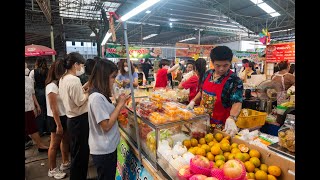 [4K] Walk inside Bangkok hugh food court on lunchtime at Ruam Sab Market