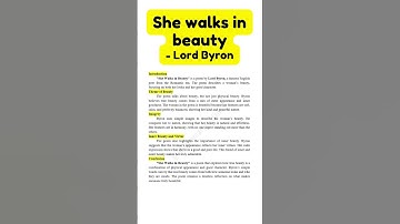 Thumbnail of She walks in beauty- Lord Byron | Instant Essay for Exam success #shorts #trending@ARsummaryguidance