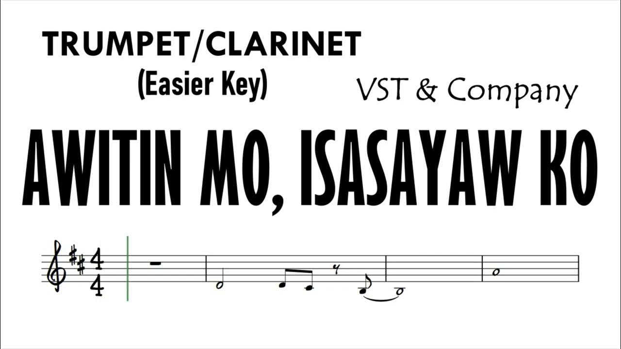AWITIN MO, ISASAYAW KO Trumpet Easier Key Sheet Music Backing