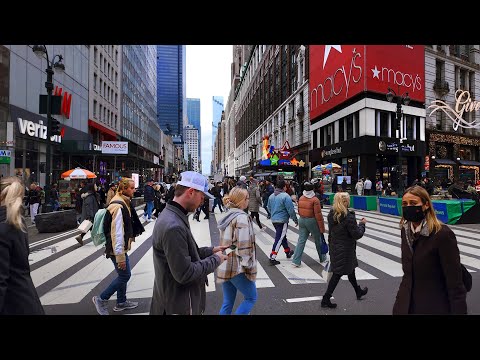 4k New York Walk 🗽 Macys, Bryant Park, Times Square, Columbus Circle