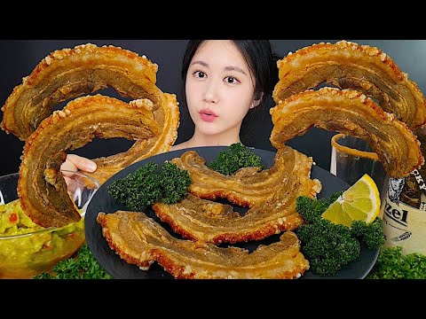 自家製サクサク チチャロン＋ワカモレ モクバン!✨😋 クリスピー豚バラチップス | 咀嚼音 | eating show | mukbang asmr