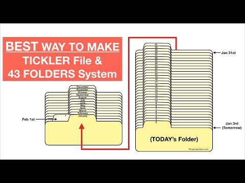 STEP BY STEP Guide to CREATE and USE a TICKLER File System, 43 FOLDERS, and BOOMERANG File System.