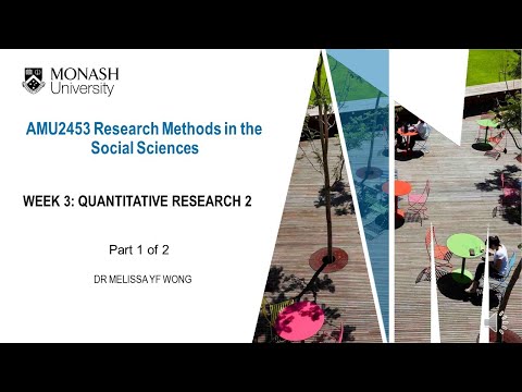 Week 3 Quantitative Methods 2 Sampling and Questionnaire Design Part 1 of 2