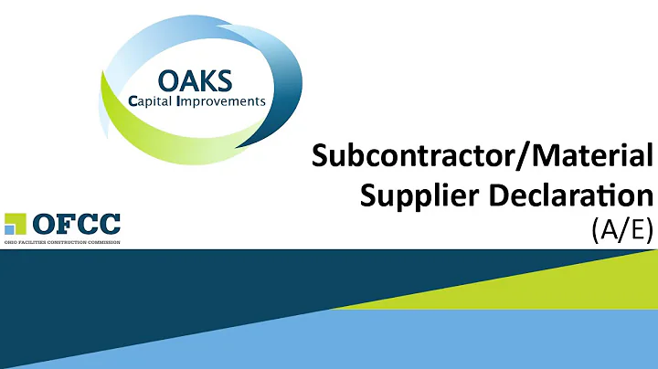 Create Subcontractor/Supplier Declaration (EDGE Consultants)