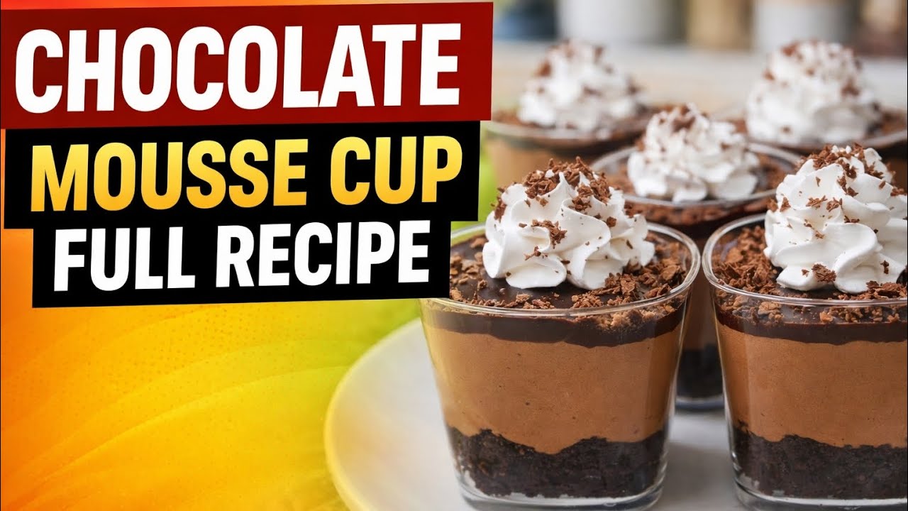 Rich & creamy Chocolate Mousse Cups Perfect layered dessert with soft chocolate mouss@gullbaker-786 