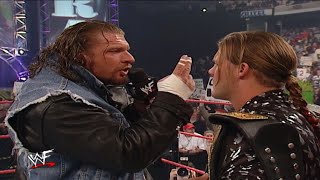 Triple H, Chris Jericho & Kurt Angle Confrontation (The Rock Helps HHH) Raw 21/1/02 (2/2)