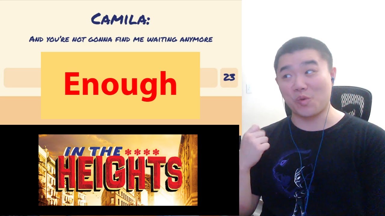 Enough- In the Heights Reaction | Music Mondays!