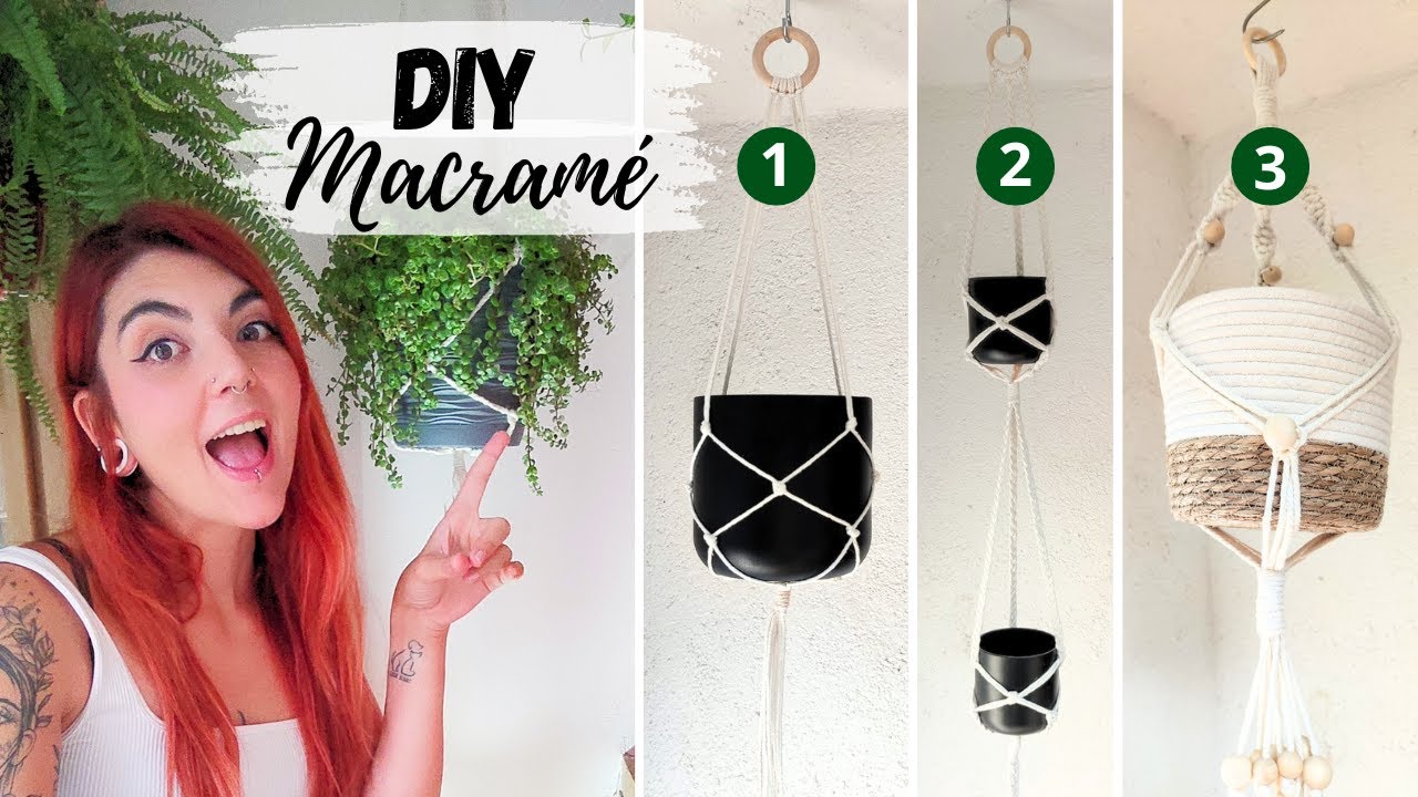 DIY Macetas Colgantes con Macramé | 3 Niveles: Básico, Intermedio y Avanzado 🌿