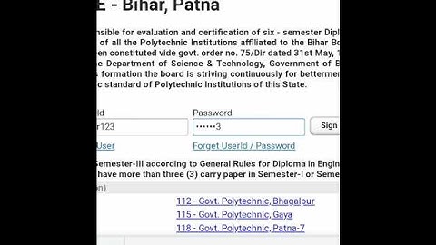 Sbte Bihar Patna User Id and password Bhula gye to change kaise kren #bihar_polytechnic #sbte_bihar