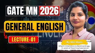 GATE Mining 2026 Preparation | General English Lecture 1 | Complete Basics by Mili Ma’am