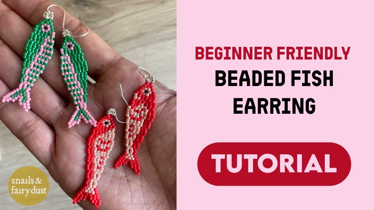 Beaded Fish Earring Tutorial DIY For Beginners