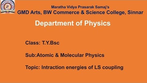 interaction energies of LS Coupling
