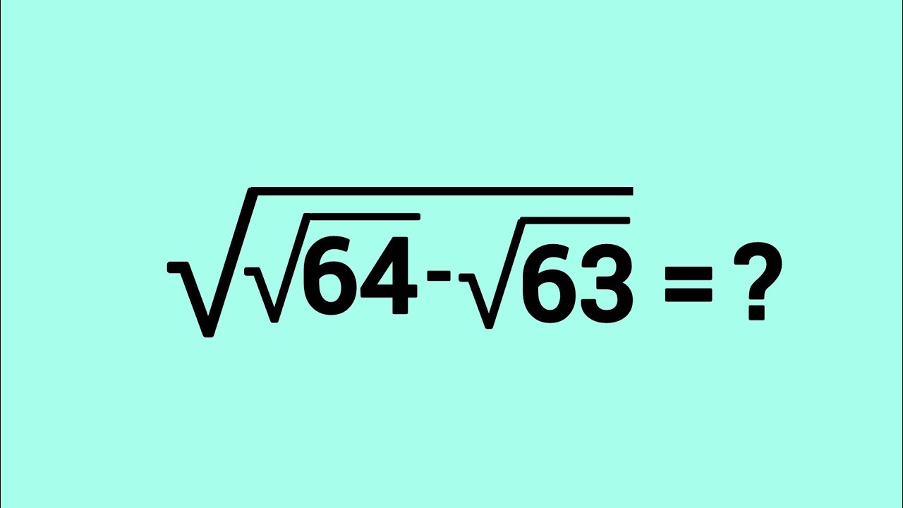 A Nice Square Root Math Problem | Can you solve this?? - YouTube