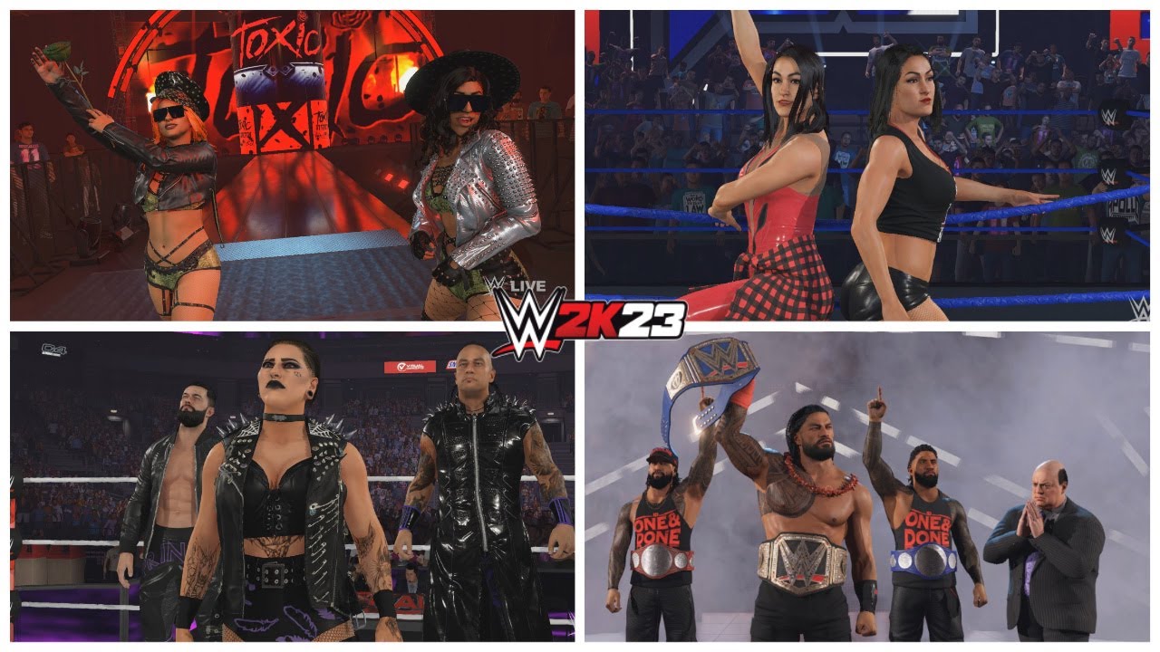 WWE 2K23 All Tag Team Entrances Toxic Attraction, The Bloodline